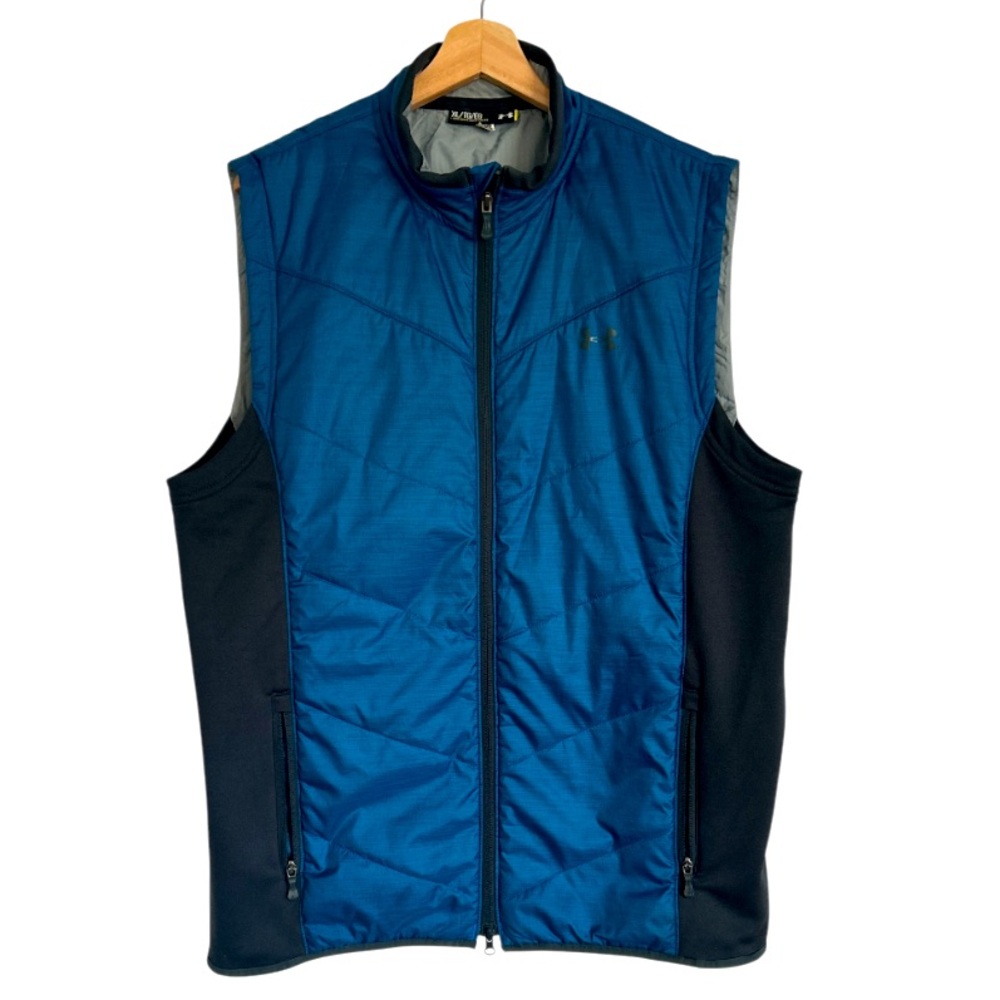 Under Armour BJ7 Storm Cold Gear Primaloft Zip Up Vest Blue Grey Men’s XL